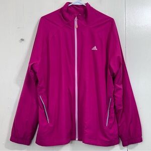 Adidas Women's Hot Pink Windbreaker Jacket Size 2XL Zip Closure Jacket.